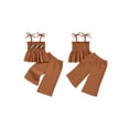thumbnail image 6 of BemeyourBBs Toddler Baby Girl Football Outfit Cute Infant Girls Summer Clothes Embroidery Sleeveless Smocked Camisole Tank Top Wide Leg Pants Set, 6 of 9