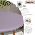 thumbnail image 3 of Purple Solid Color Round Tablecloth for 36-44 Inch Tables, Fitted Table Cover with Elastic Edge, Aesthetics Contemporary Luxury Waterproof Outdoor Table Cloth Protector for Patio Garden Dinner Picnic, 3 of 9