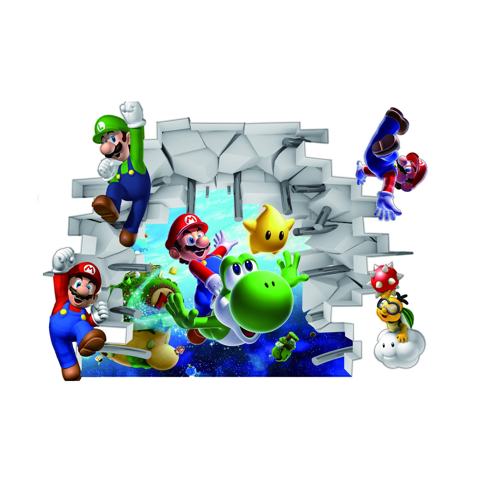 3D view Super Mario Games Art Kids room decor Wall sticker wall decals