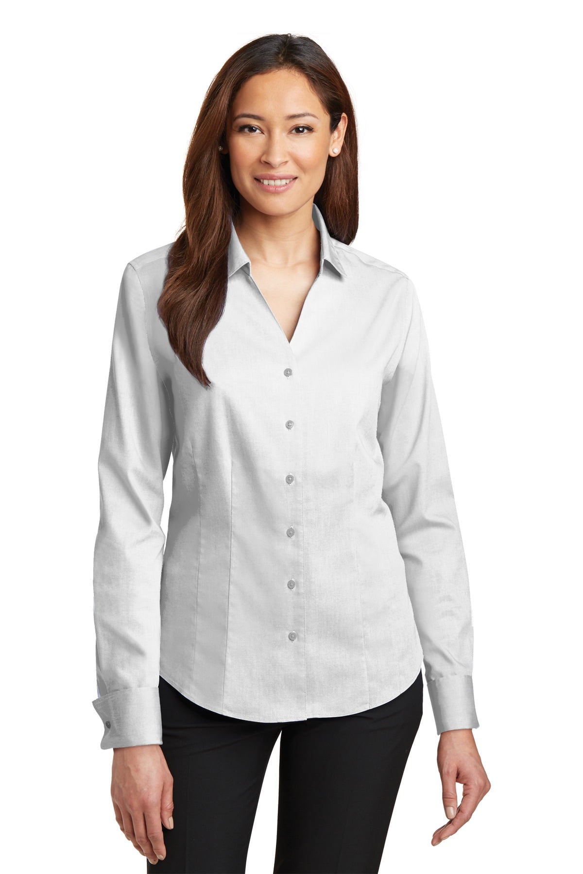 Mens 100% Cotton Non Iron White Pinpoint Button Cuff Dress Shirt 