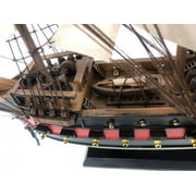 Handcrafted Model Ships Fearless-26-White-Sails Wooden Fearless Sails Limited Model Pirate Ship, White - 26 in.