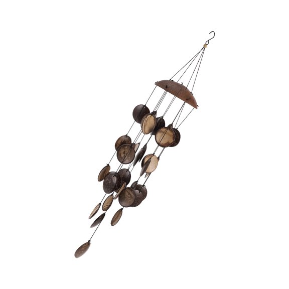 Raindrops Coconut Shell Wind Chimes Practical Wind Chime 69X12CM Brown