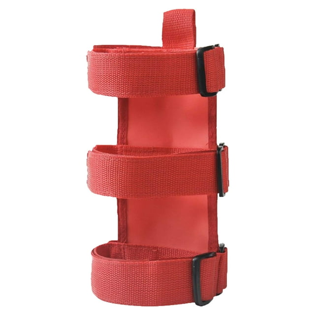 Miangastore 1Pack Red Nylon Pu Plastic Extinguisher Fixing Strap for Car Use Vehicle Safety Universal Shape Prevent Sliding Falling