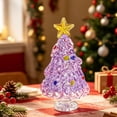 thumbnail image 5 of Bomd Mini Glass Christmas Decoration, Crystal Decoration With Colorful Lights And Golden Star, for Holiday Celebrations, Home, Office, Desk, Party Decor And Christmas Gift(Purple Pink), 5 of 7