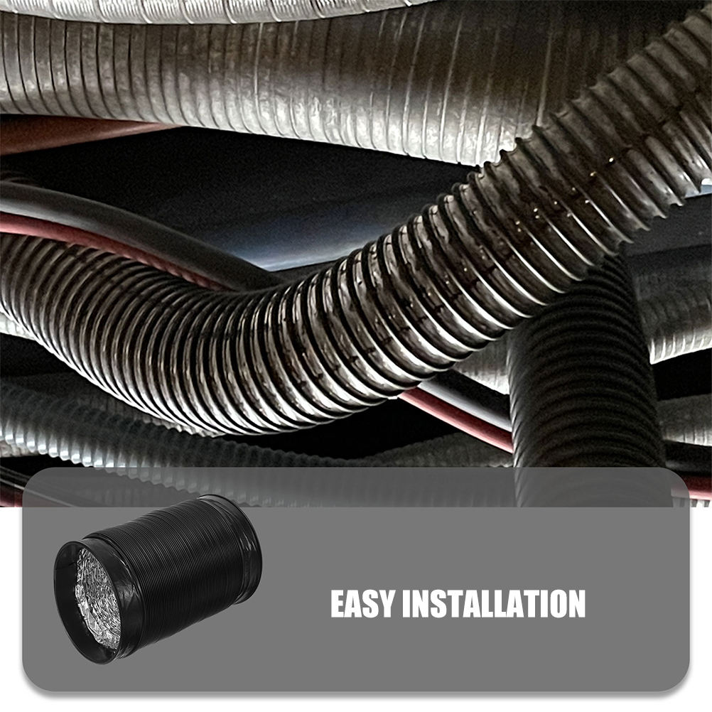 FOMIYES Heavy Duty Flexible Aluminum Dryer Vent Hose, Thickened Design, Black, Easy to Install and
