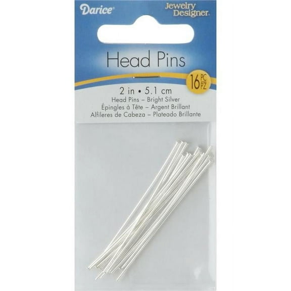 Darice 1983-33 2 in. Head Pins Metal Findings, Silver - 20 per Pack