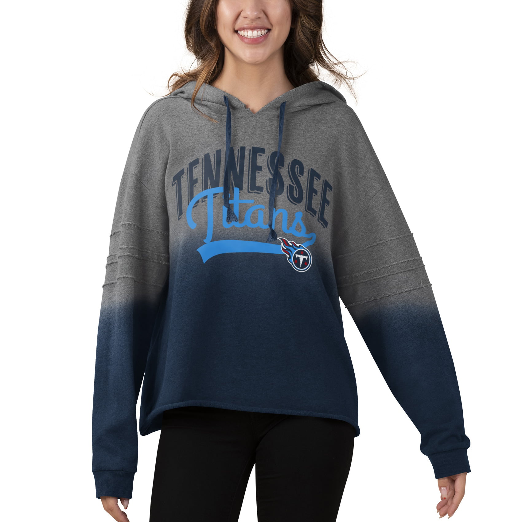 Tennessee Titans Touch Women's Superstar Dip-Dye Pullover Hoodie -  Heathered Gray/Navy - Walmart.com