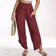 thumbnail image 5 of Abomasnow Womens Wide Leg Palazzo Capri Pants 2025 Summer Casual Loose High Waisted Lounge Flowy Cropped Beach Work Trousers, 5 of 9