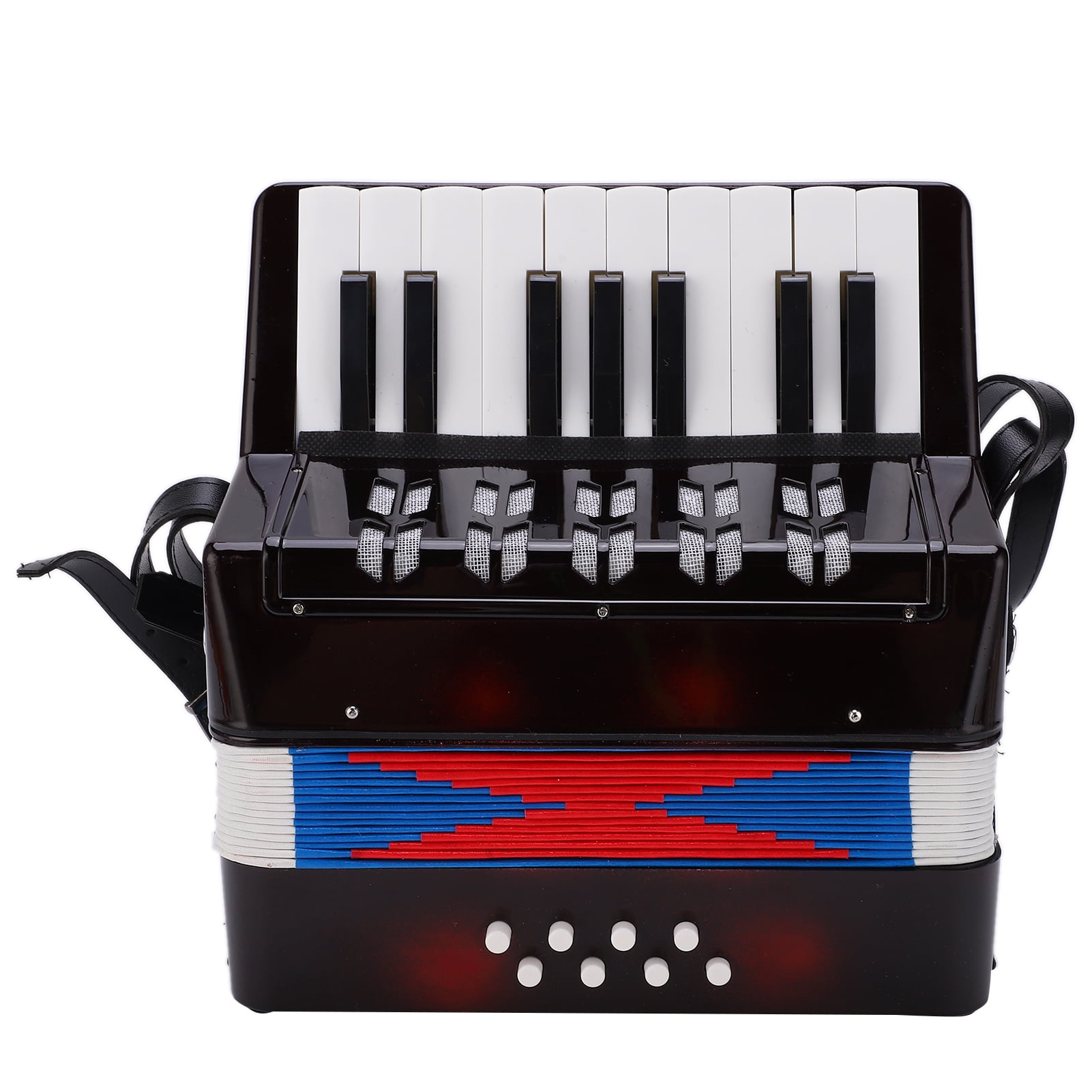 ESTINK Accordion,Accordion Musical Piano Keyboard Toy Rhythm Training Spring Instrument 17 Key 8 Bass Black,8 Bass Accordion