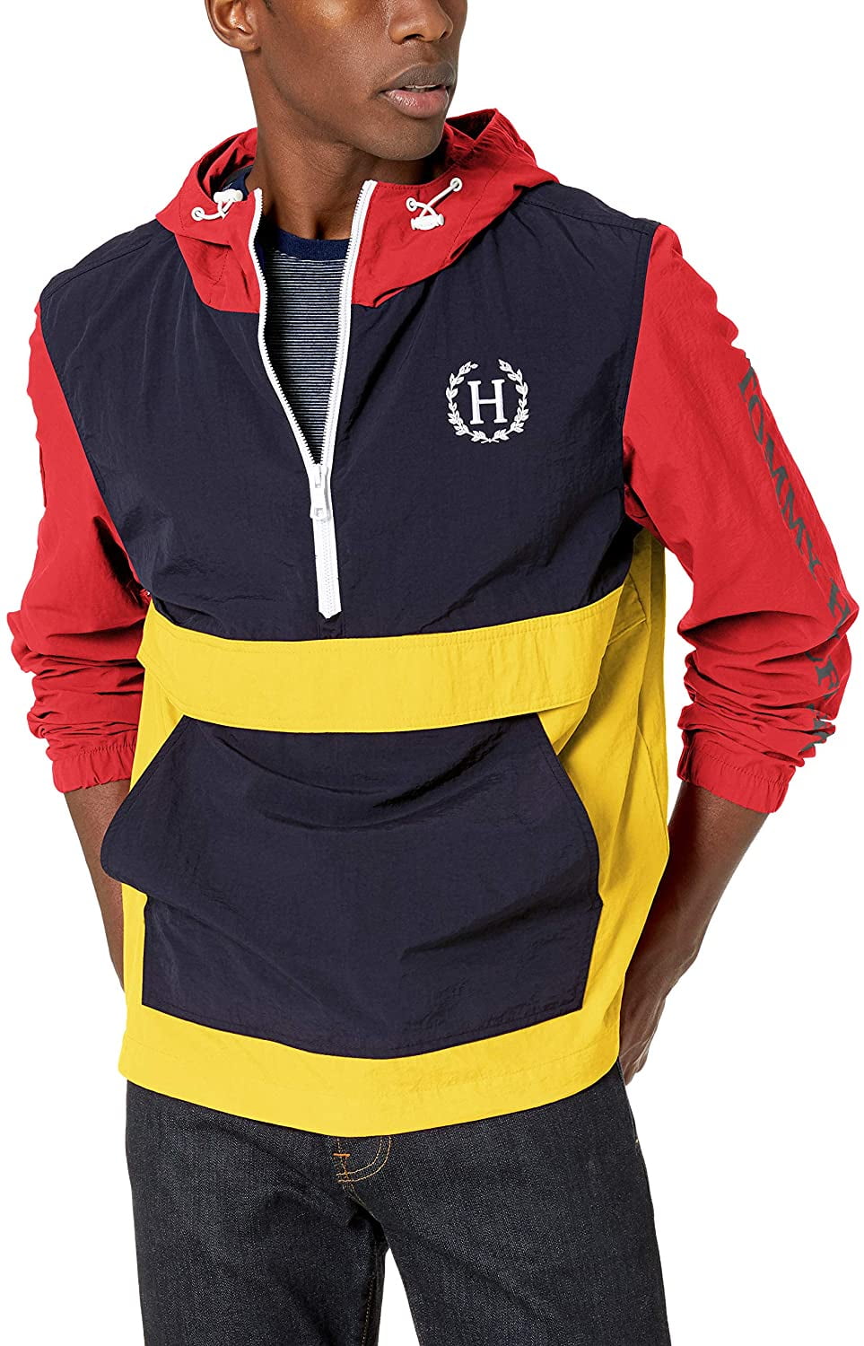 Tommy Hilfiger Men's Lightweight Taslan Hooded Popover Windbreaker
