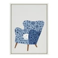 thumbnail image 3 of Kate and Laurel Sylvie 10 Cornflower Chair Framed Canvas Wall Art by Planet Cat, 18x24 White, Modern Simple Living Room Chair with Animal Art for Wall Decor, 3 of 7