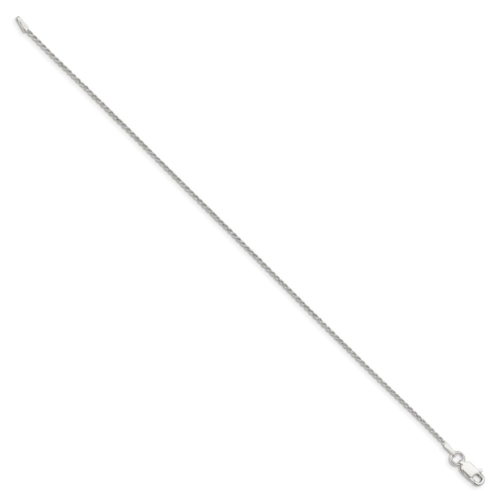 Auriga Fine Jewelry 925 Sterling Silver 1.1mm Diamond-cut Rope Chain Anklet 10inch for Women