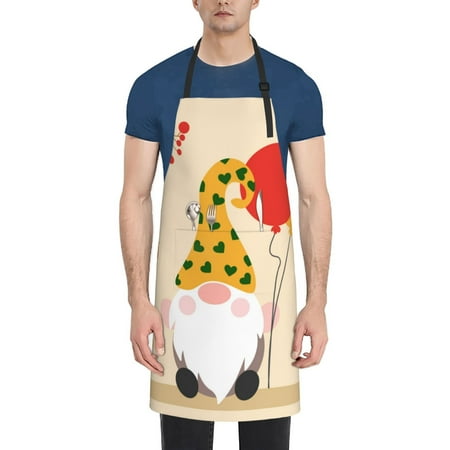 

Naloa Three Gnomes With Balloons Apron Kitchen Aprons with Pockets for Women Men Chef