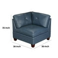 thumbnail image 5 of Benjara Samy 37 Inch Modular Corner Sofa Chair, Padded Blue Faux Leather, Wood, 5 of 5