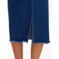 thumbnail image 5 of DARING DIVA Women's Long Denim Split Back Pockets Maxi Jean Skirts X-Large Deep Blue, 5 of 7