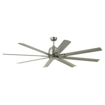 8 Blade Ceiling Fan in Modern Style-16.4 inches Tall and 75 inches Wide-Brushed Nickel Finish-Brushed Nickel Blade Color Bailey Street Home