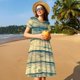 thumbnail image 4 of Disketp Retro Wooden para Vestido de Manga Corta para Mujeres, Vestidos de Verano para Mujeres, Casual y Holgado para la Playa, 4 of 6