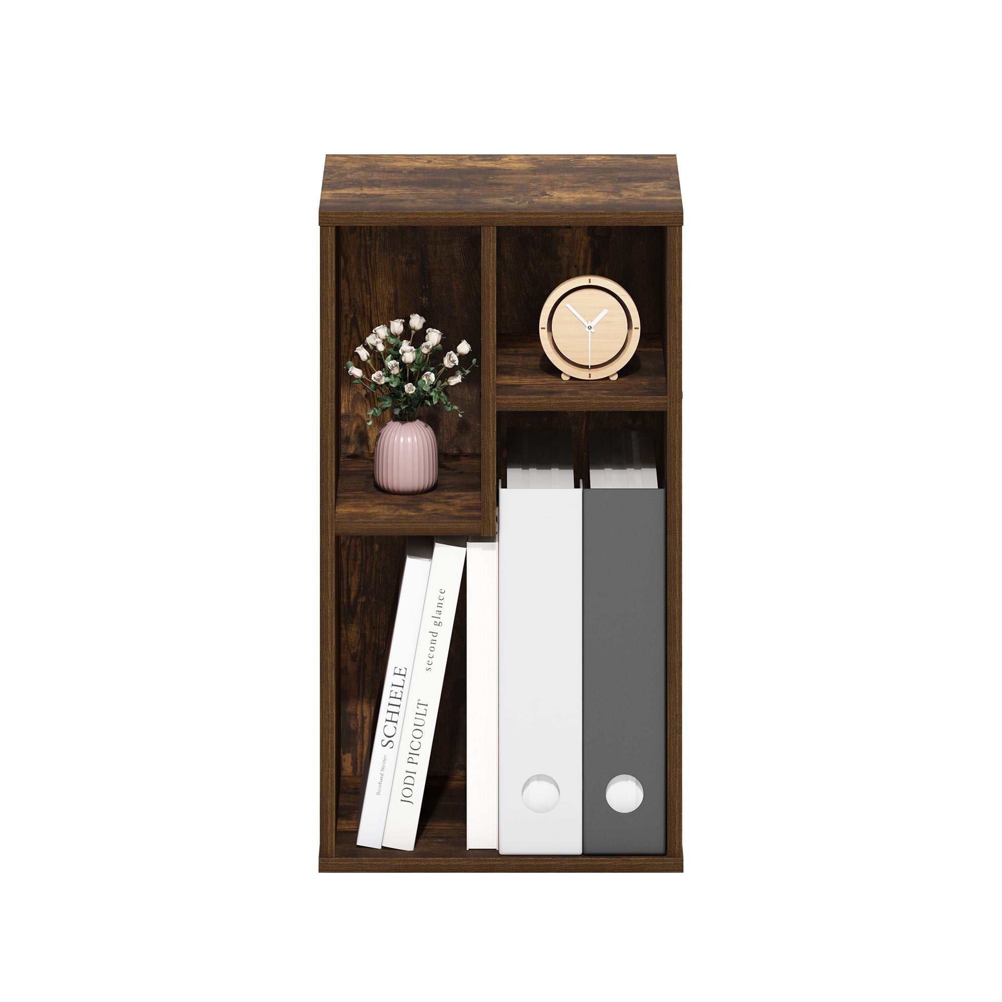 Furinno Daly 3-Cube Irregular Cubes Bookcase, Bookshelf, Storage Organizer, Amber Pine