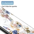 thumbnail image 5 of Feishell Compatible with iPhone 13 6.1 inch Flower Pattern Case with Diamond Ring Holder Support Magnetic Car Mount,Shockproof Luxury Glossy Glass Slim Phone Case for Women Girls,C, 5 of 11