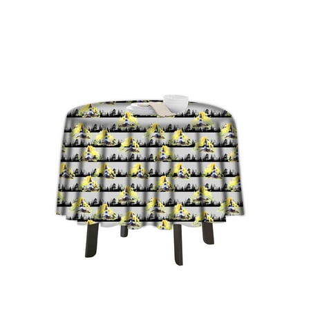 

eloria Abstract Printed Round Table Cloth Resistant Washable Decorative Table Cover for Dining Table