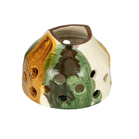 Bloomingville Decorative Terra-cotta Vase with Circle Cut-Outs, Multicolor