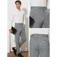 thumbnail image 5 of Unique Bargains Men's Houndstooth Pants Classic Straight Leg Business Plaid Trousers 36 Black White, 5 of 6