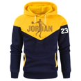 thumbnail image 2 of Sudadera con capucha para hombre y mujer, Jersey holgado de talla grande con cordón, estampado de retales, informal, otoño e invierno, novedad, 2 of 5
