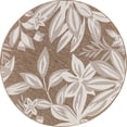 thumbnail image 3 of 8ft Round Water Resistant, Large Indoor Outdoor Rugs for Patios, Front Door Entry, Entryway, Deck, Porch, Balcony | Outside Area Rug for Patio | Brown, Floral | Size: 7'11'' Round, 3 of 6