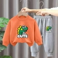 thumbnail image 2 of NIEWTR Toddler Baby Boy Fall Winter Clothes 2pcs Graphic Long Sleeve Sweatshirt Pullover Tops + Joggers Pants Outfit Set Clothing 1t 2t 3t 4t 5t 6t(A-N,2-3 Years), 2 of 4