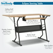 Sew Ready Eclipse Sewing and Craft Table with Adjustable Platform in Black / Maple