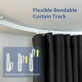 thumbnail image 5 of Room Divider Ceiling Mounted Curtains Track Sets Extra Wide Blackout Curtain Flexible Tracks for Bedroom Privacy Partition Separator, 1 Panel Black Drape and White Rail, W12.5 x H8ft, 5 of 14
