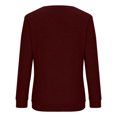 thumbnail image 5 of Idoravan Long Sleeve Shirts for Women,Ladies, Fashion Women Long Sleeve Comfortable Breathable Round--Neck Shirt Tops Wine S, 5 of 8