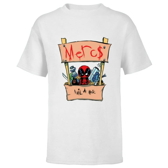 Marvel Deadpool Comic Mercs 1 Mil Booth Cute Style - Short Sleeve T-Shirt for Kids - Customized-White