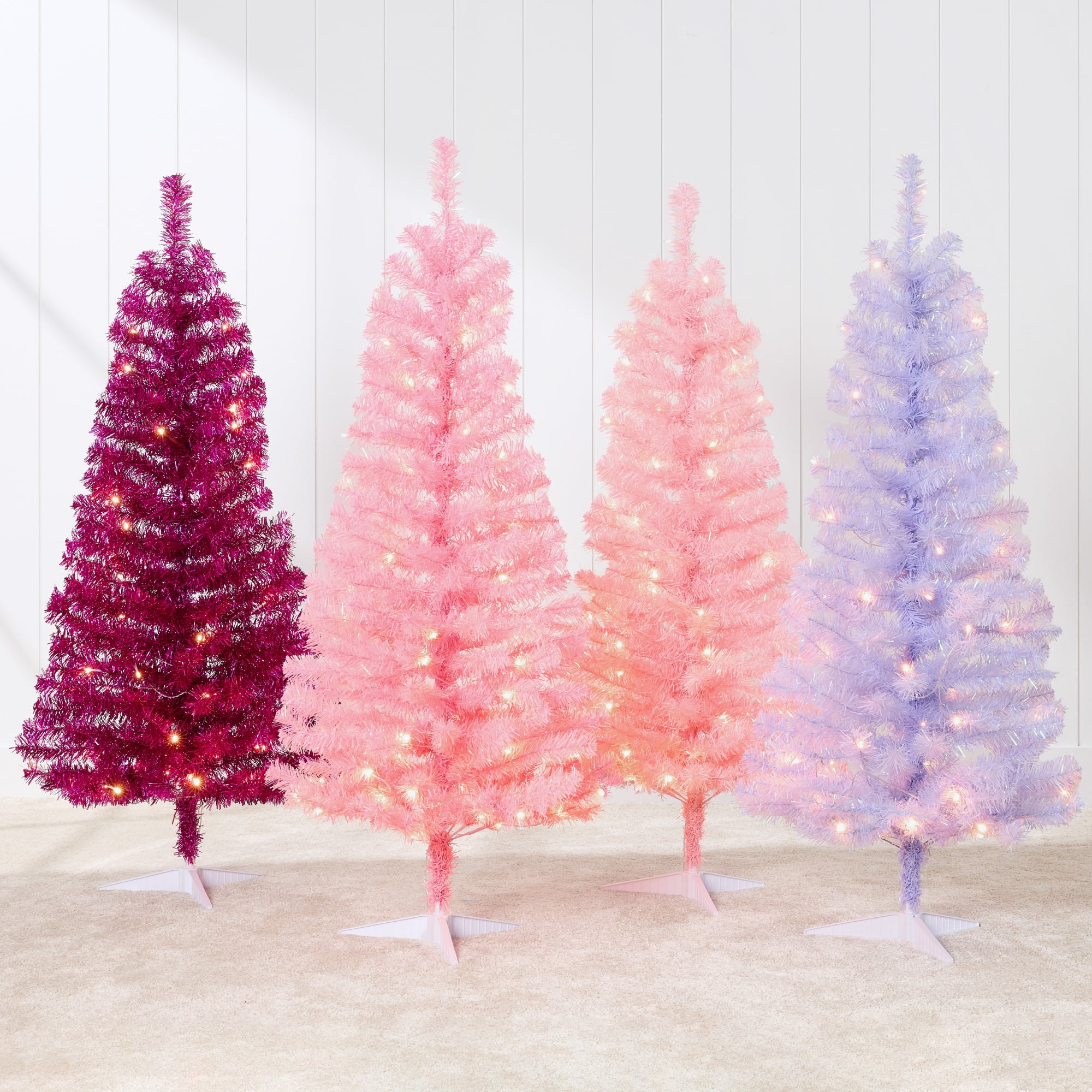 Best Choice Products 4ft Prelit Colored Christmas Tree, Artificial Tree Holiday Decor w/ LED Lights - Lavender