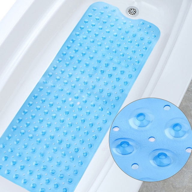 XYAIYT Extra Long Non Slip Bathtub and Shower Mat with Suction Cups for Safe Grip and Massage Feel Machine Washable for Babies Elderly Pets Covers Large Shower Floor Dries Quickly