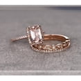 thumbnail image 3 of 2 carat Real Morganite Ring with Moissanite One Engagement Ring and 2 Wedding Bands with 18k Gold Plating, 3 of 5