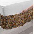thumbnail image 2 of Psychedelic Bed Skirt, Funky and Hippie Composition with Abstract Folkloric Elements, Elastic Bedskirt Dust Ruffle Wrap Around for Bedding Decor, 4 Sizes, Multicolor, by Ambesonne, 2 of 2