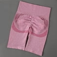 thumbnail image 5 of Fitness Pantalones cortos de yoga para gimnasio de cintura alta para mujer, mallas deportivas Push Up, ropa deportiva (rosa XL), 5 of 5