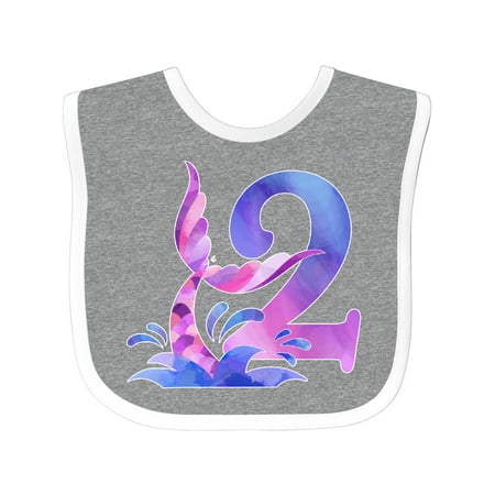

Inktastic 2nd Birthday Mermaid Tail Gift Baby Boy or Baby Girl Bib