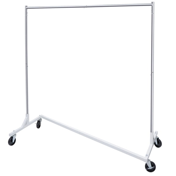 Favory 2PCS Heavy Duty Clothing Garment Rack Z Base Commercial Grade Garment Rack on Wheels Rolling Clothes Hanging Organizer