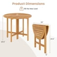 thumbnail image 3 of Costway Table à Manger Ronde Pliante Extérieure 36 Pouces avec Plateau à Lattes pour Jardin, 3 of 10