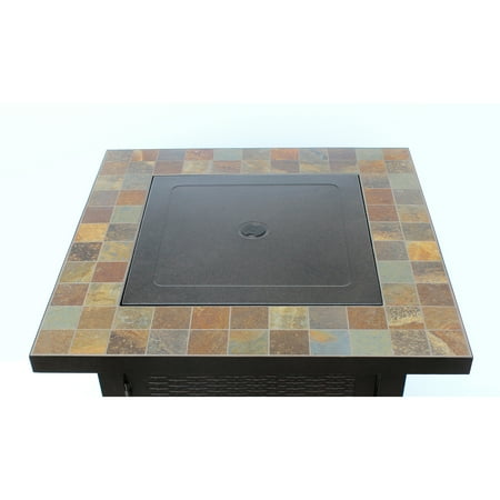 AZ Patio Heaters - Heaters Square Slate Fire Pit - brown