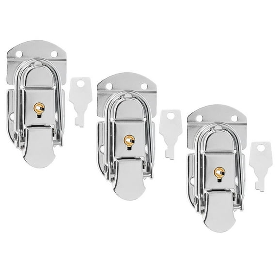 unbranded 3 Sets Of Metal Suitcase Lock Hasp Heavy Duty Metal Latch With Keys For Luggage Toolboxes And Storage Boxes Universal Replacement Hasp Latch