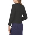 thumbnail image 3 of MODA NOVA Junior's Open Front Zipper Collarless Solid Cropped Blazer Black XXL, 3 of 5