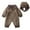 Coffee, variant on Boys Romper Winter Romper Jumpsuit With Hood Soft Lined Warm Outfit For Infant Toddler Cozy Casual Wear Cute Playwear Coffee