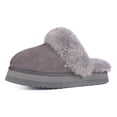 thumbnail image 2 of Parfeying Women's Sheepskin Platform Slippers Memory Foam Shearling Latest Street Style Fashion Shoes for Indoor Outdoor, 2 of 9