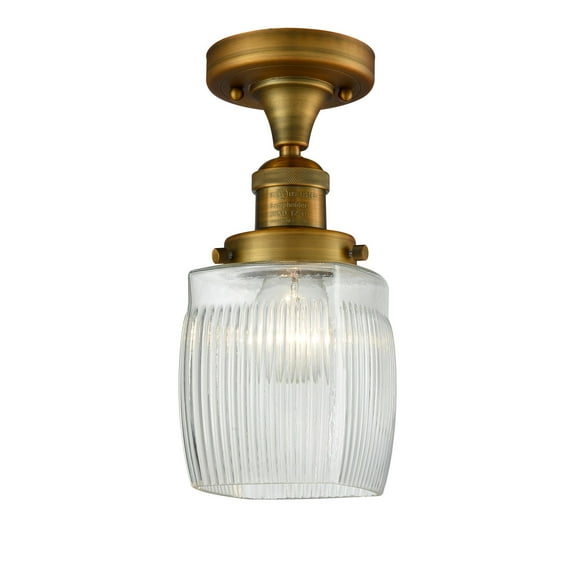 Innovations Lighting 517-1Ch Colton Colton 6" Wide Semi-Flush Ceiling Fixture - Brass