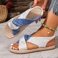 thumbnail image 5 of HOWPAY Womens Sandals Non- Open Toe Casual Flat Sandals on Lightweight Summer Outdoor Beach Adjustable Strap Slingback Shoes White 43, 5 of 7