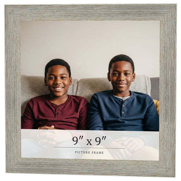 9x9 Frame Grey Real Wood Picture Frame Width 1.5 Inches | Interior Frame Depth 0.5 Inches | Barn