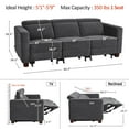 thumbnail image 7 of MCombo 3 Seater Wall Hugger Power Reclining Sofa Couch for Living Room, Fabric, Dark Grey, 7 of 7